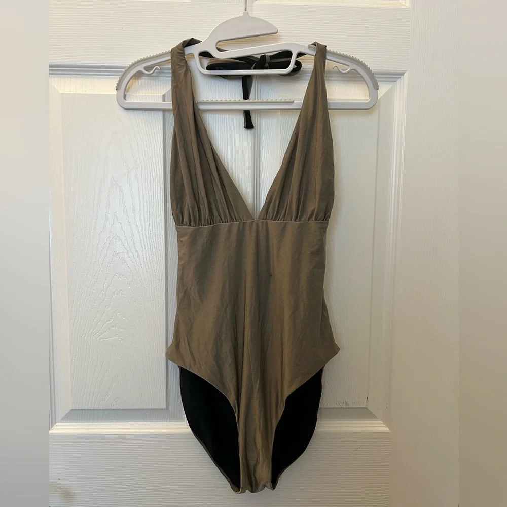 Harrods of London one piece metalic  bathing suit sz 8